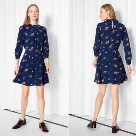 & Other Stories Dresses & Skirts - & Other Stories Origami Paper Crane Long Sleeve Mini Dress